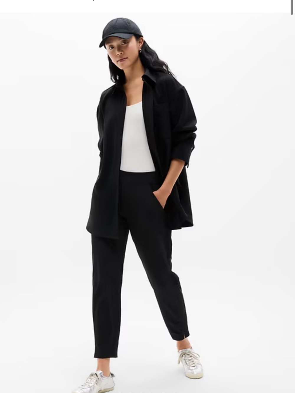 Athleta Brooklyn Black Lined Work /Athleisure Trouser 14 Petite - Picture 4 of 9